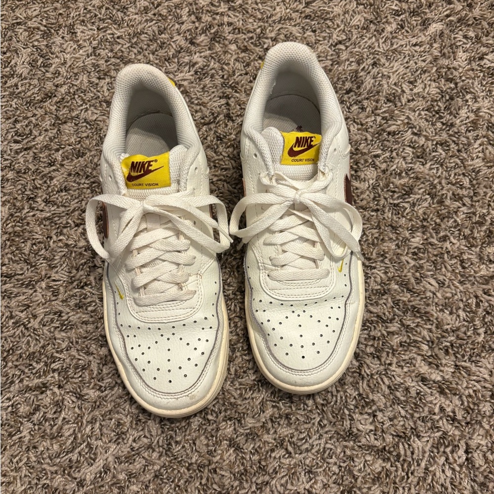 Nike Court Vision Low Sneakers White/Maroon/Gold Women’s 9.5 (FSU Colors)